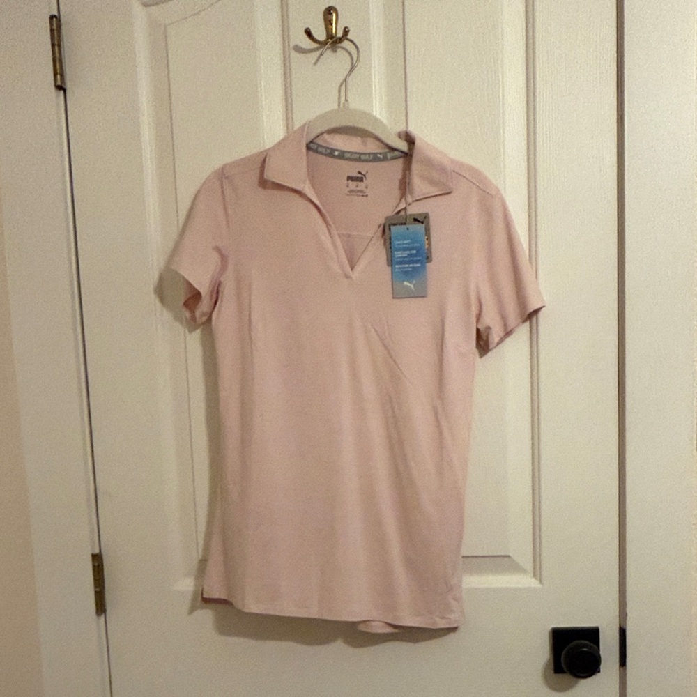 Puma Women's Light Pink Short Sleeve Polo